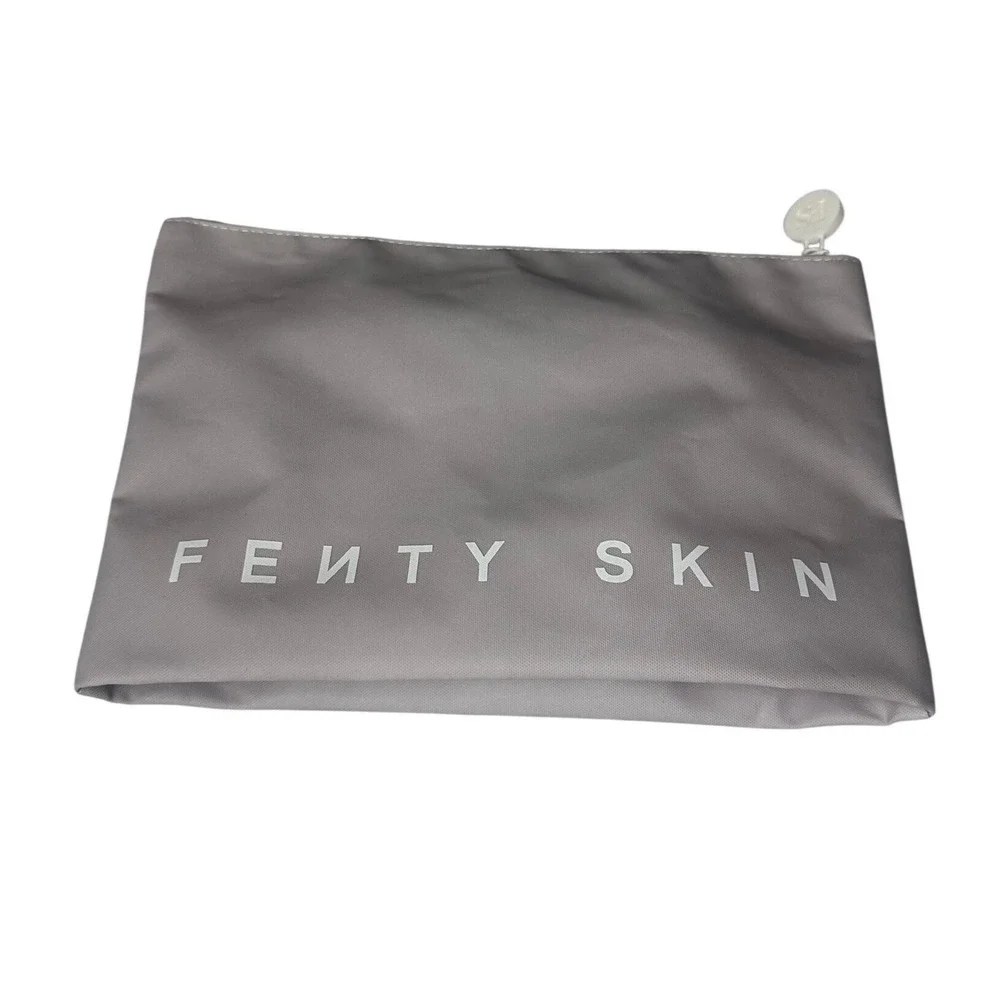 Fenty Skin Lavender Grey Makeup Bag Zippered Pouch Travel Cosmetic Case Logo